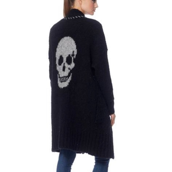 skull long cardigan